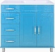 Misty Мебель для ванной Купер 90 R 4 ящика голубая – фотография-10